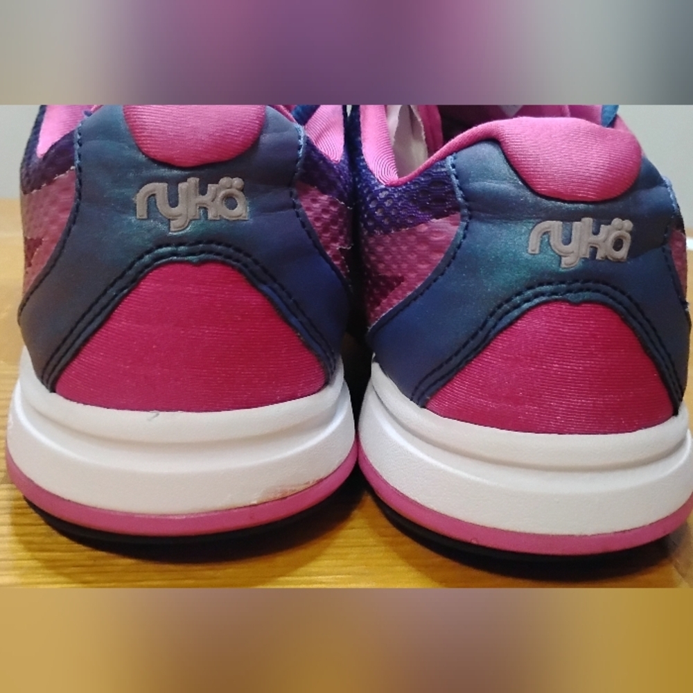 Ryka Womens 9.5 Devotion Plus 2 Walking Sneakers Blue Pink Comfort Athletic Shoe - Picture 4 of 16